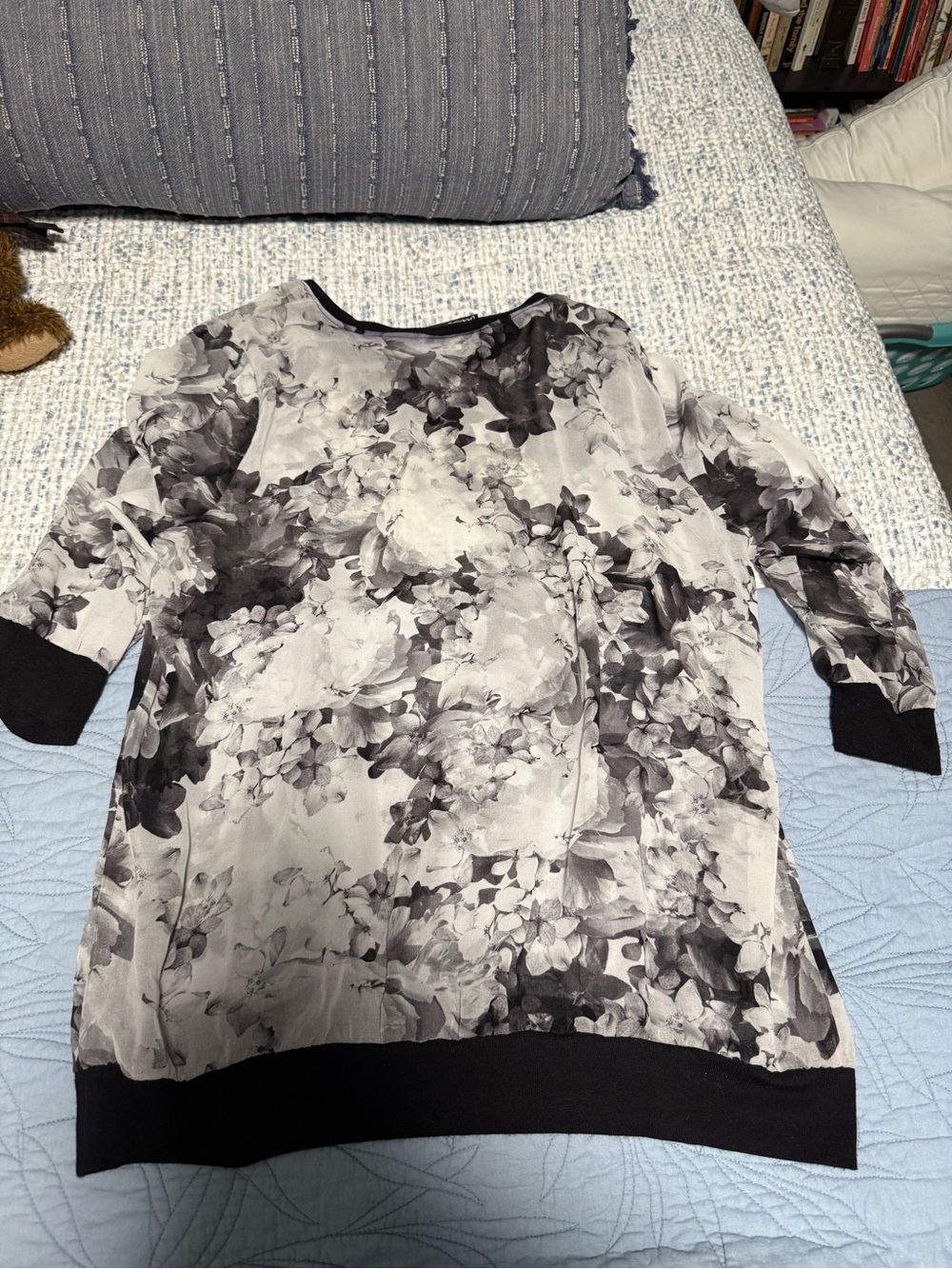 Lane Bryant Black & White Floral Blouse